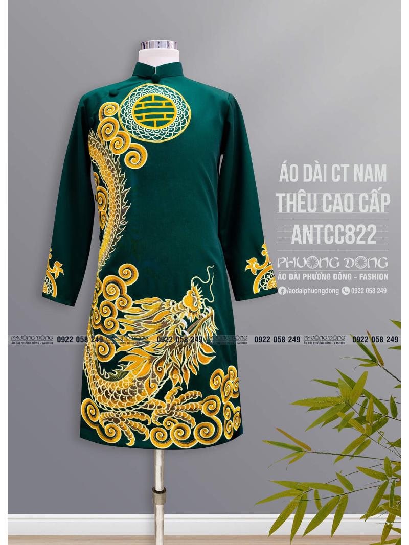 Áo Dài Cách Tân Nam Thêu Cao Cấp ANTCC822